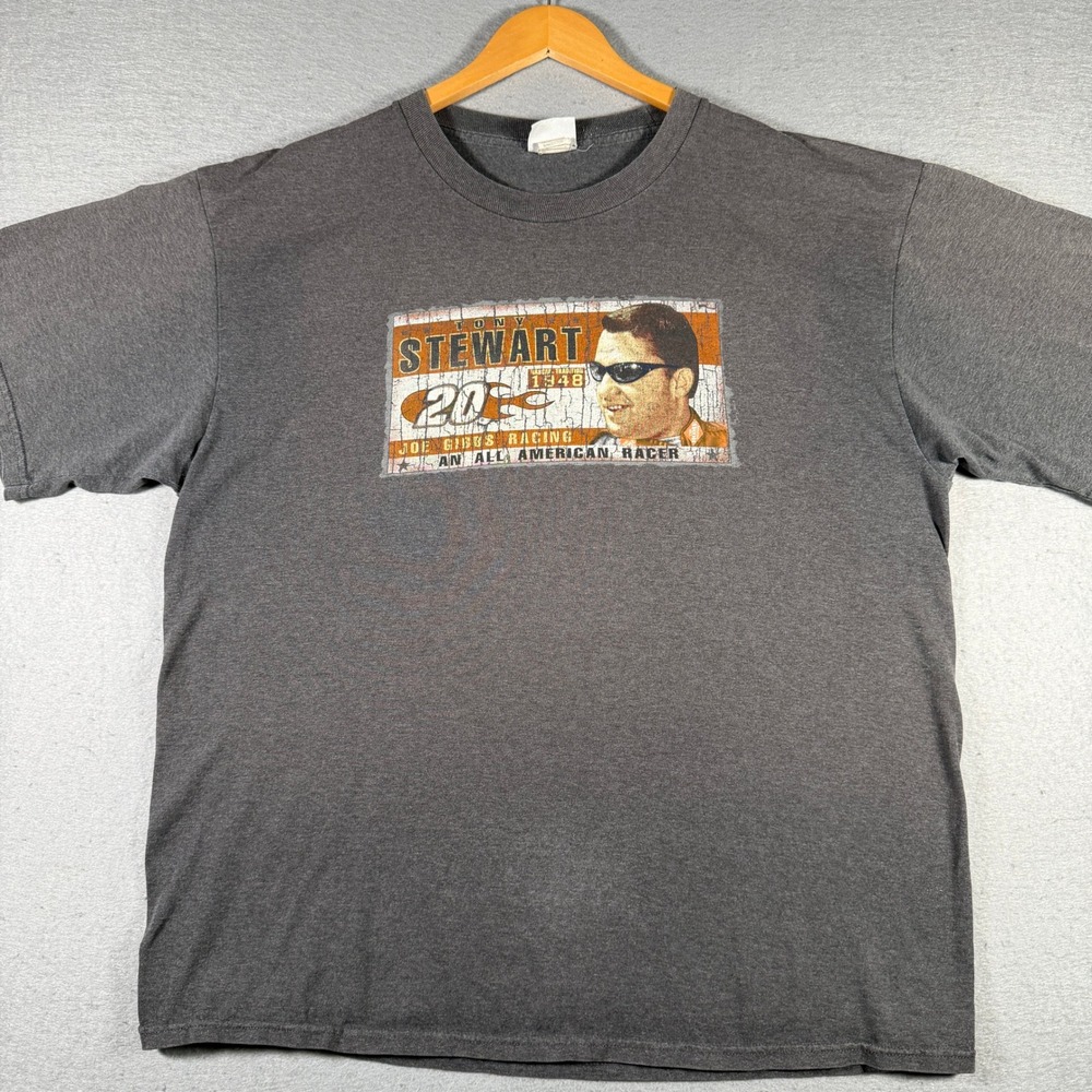 Chase Authentics Tony Stewart NASCAR Joe Gibbs Racing T-Shirt Gray XL 2002